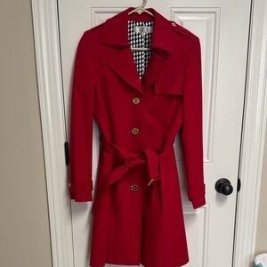 Tahari Bold Red Trench Coat